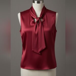 Kasper Pink Tie Front Blouse